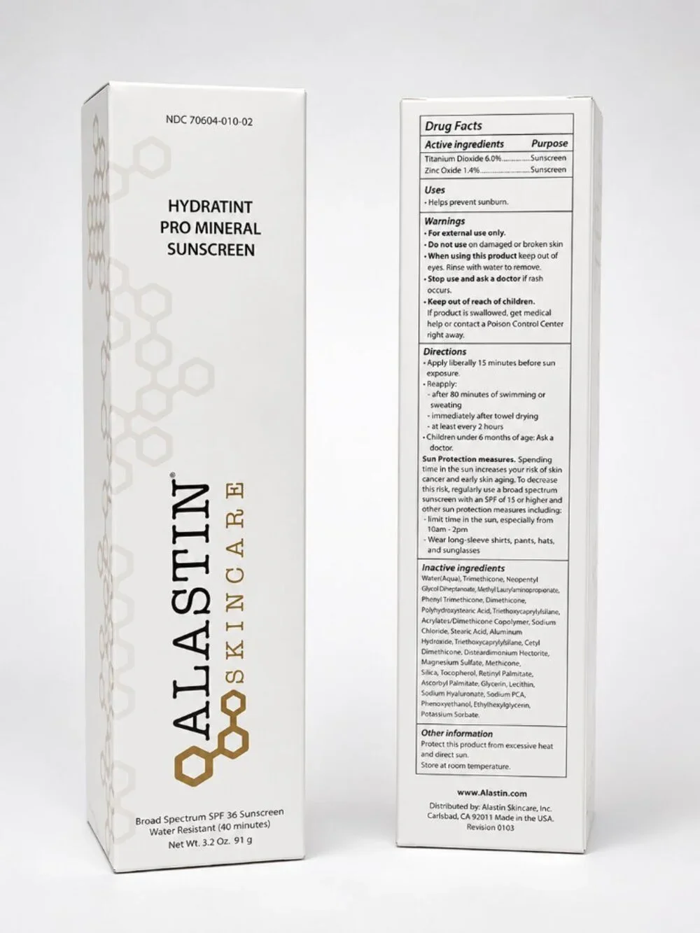 Alastin Hydratint Pro Mineral Broad Spectrum Sunscreen SPF36 (3.2oz/91g) AUTH*